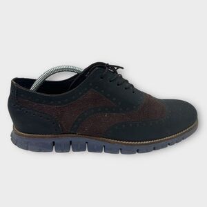 Cole Haan Zero Grand two tone Suede Wingtip Mens Size US 10 Brown Blue Nice!!‎